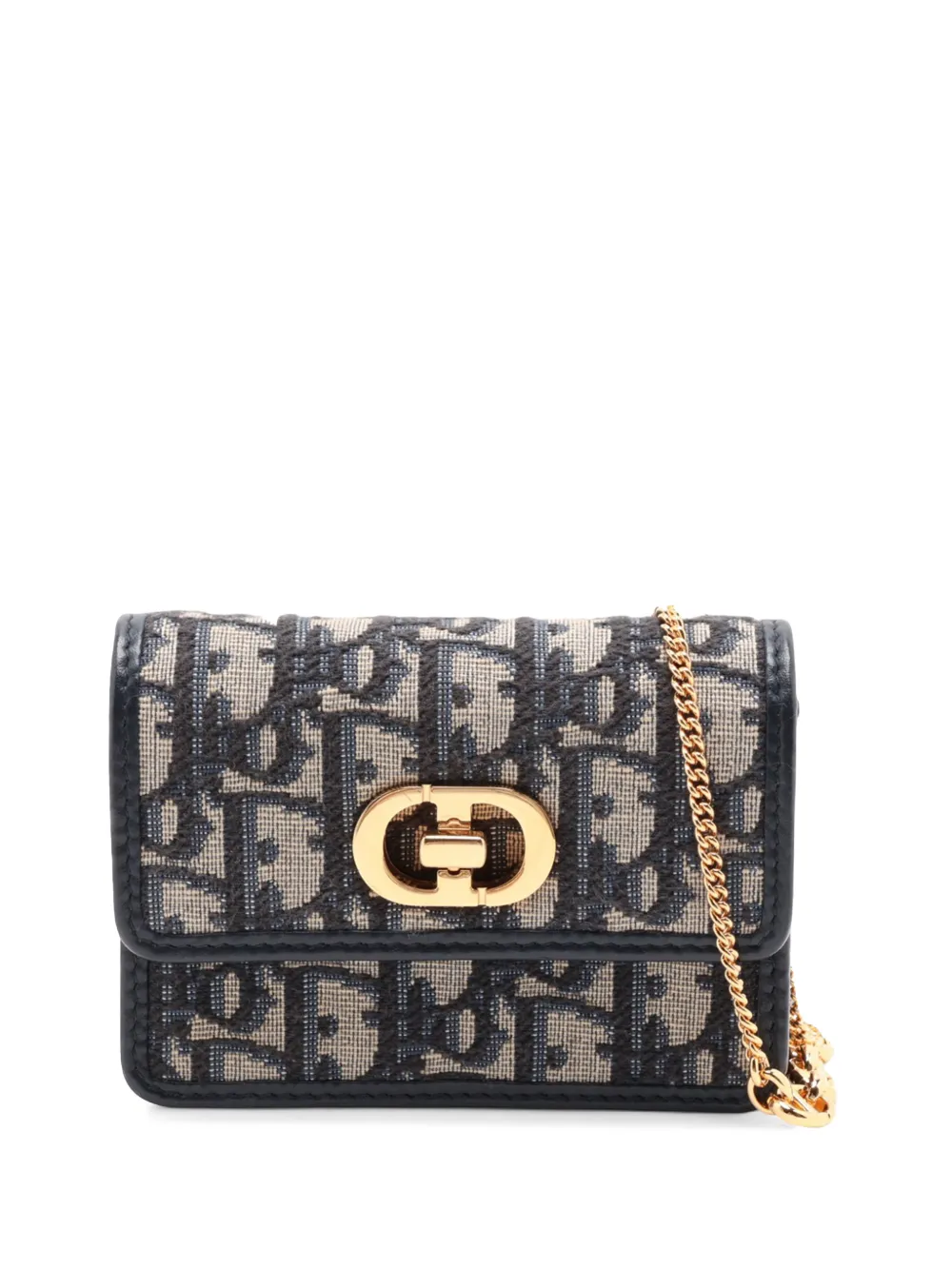 Christian Dior Pre-Owned 2000-2026 Miss Caro Umhängetasche aus Oblique-Canvas mit Kettenriemen - Blau