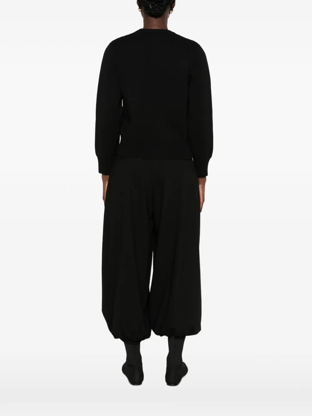 TOTEME ribbed-knit wool sweater Zwart