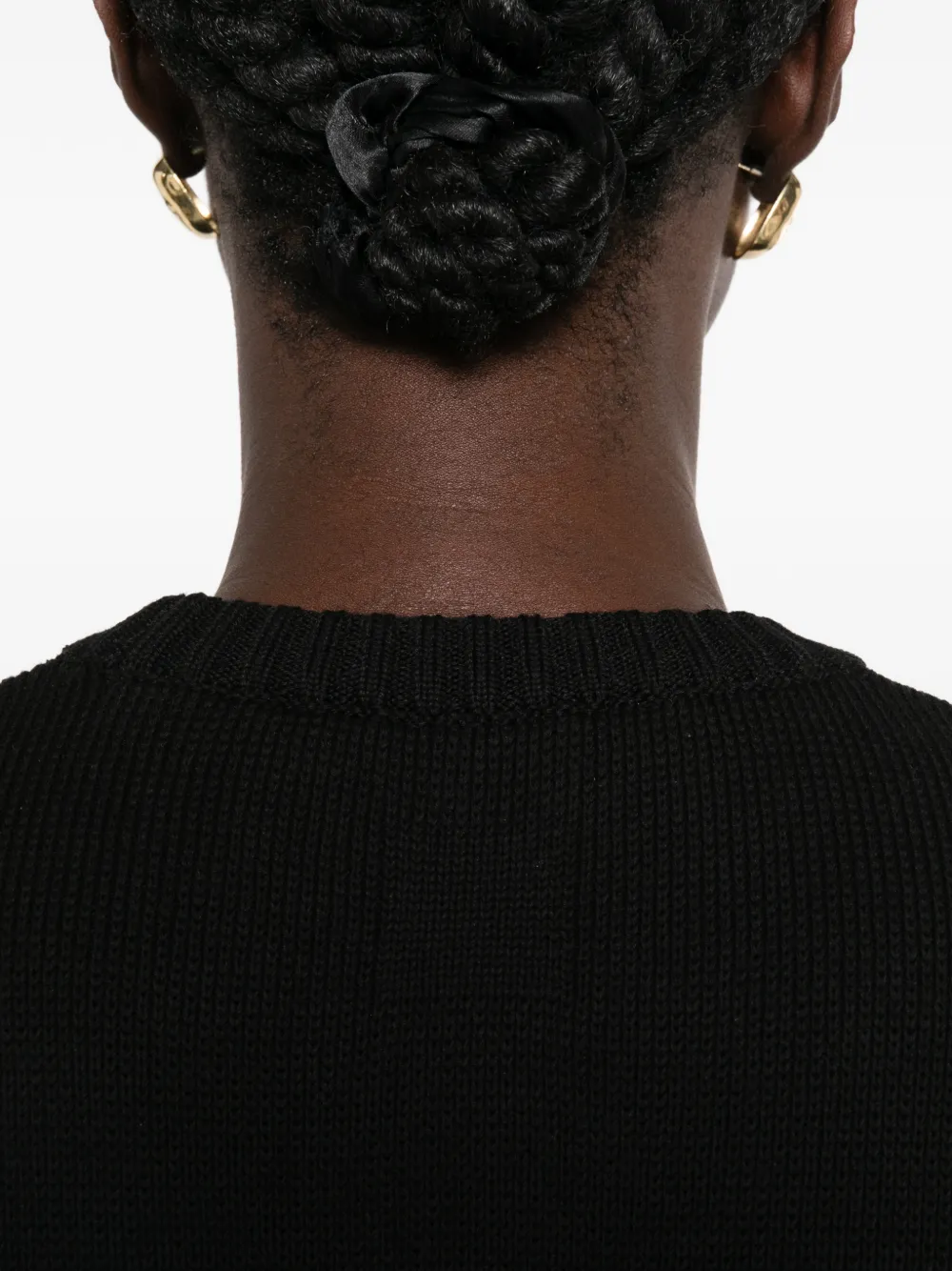 TOTEME ribbed-knit wool sweater Zwart