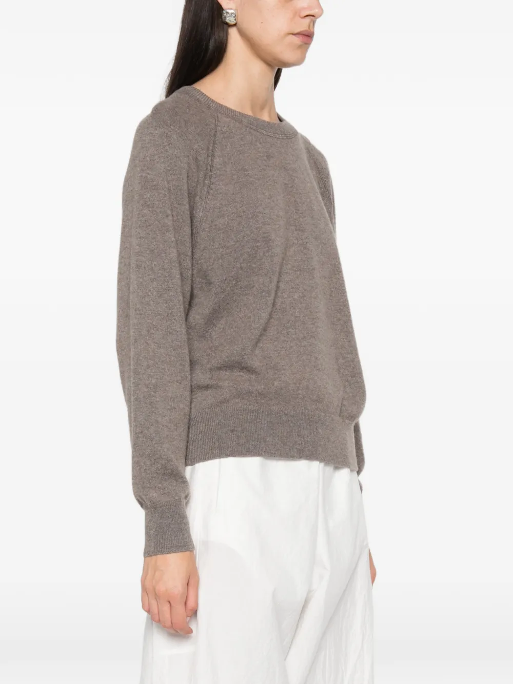 Lisa Yang Cambrie cut-out raglan-sleeve sweater Bruin