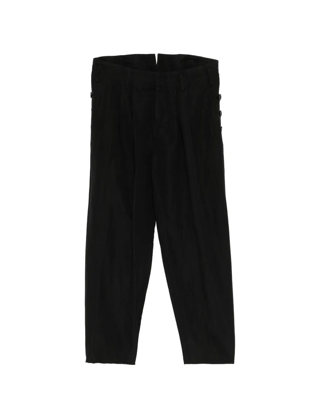 Nude:Masahiko Maruyama pleated tapered trousers - Noir Nude:Masahiko Maruyama pleated tapered trousers - Noir