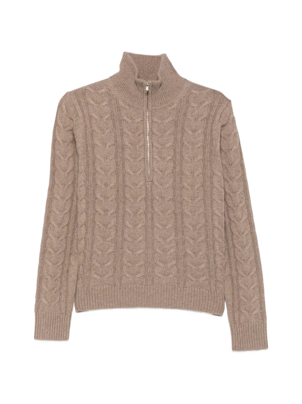Max Mara cable-knit quarter-zip sweater - Neutrals