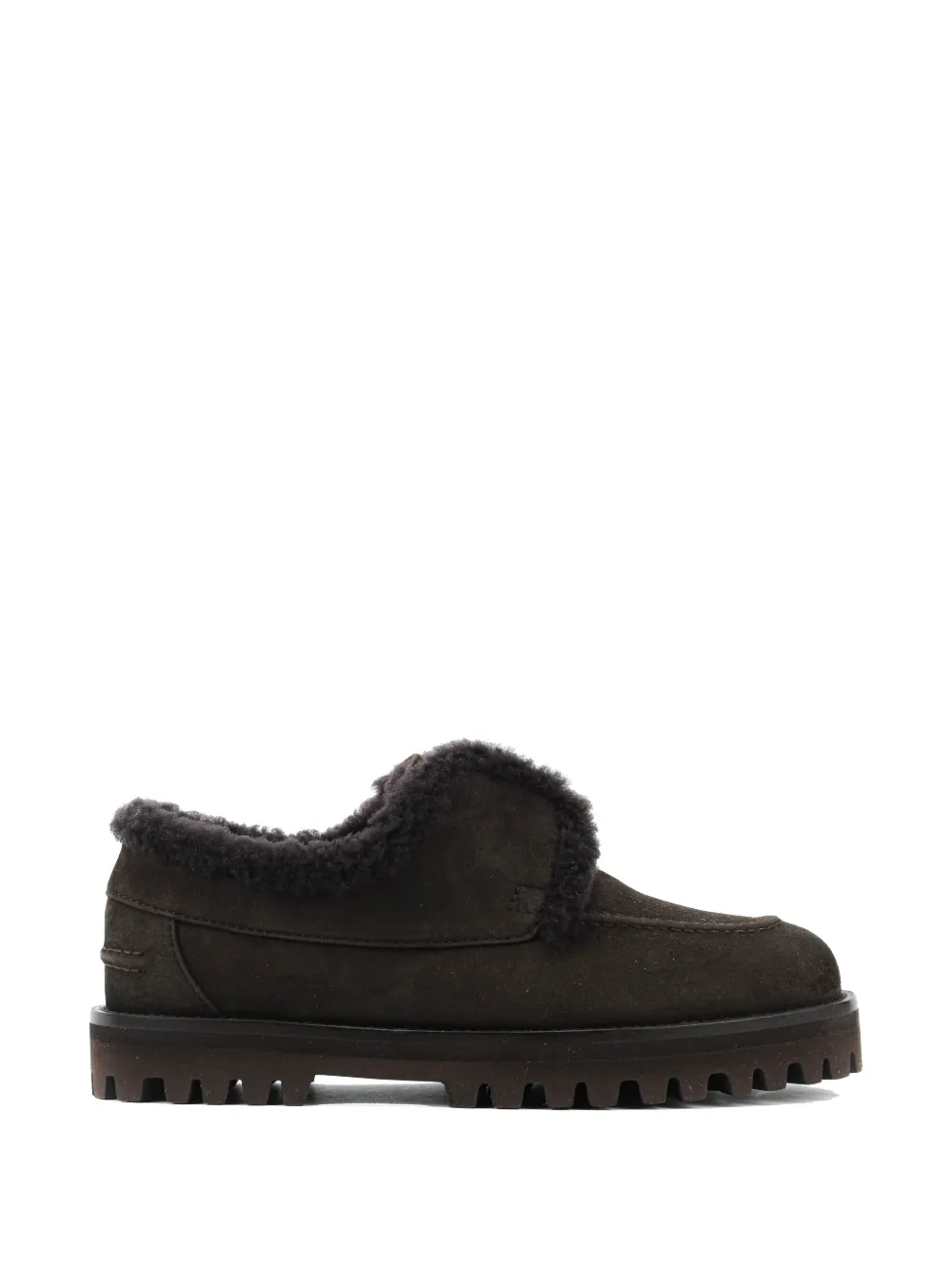 Le Silla Mocassini Yacht con bordo in shearling - Marrone