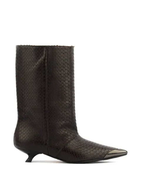 ROTUE python-print pointed-toe ankle boots
