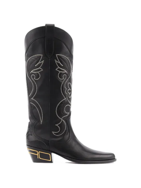 ETRO Texan boots black signature heel