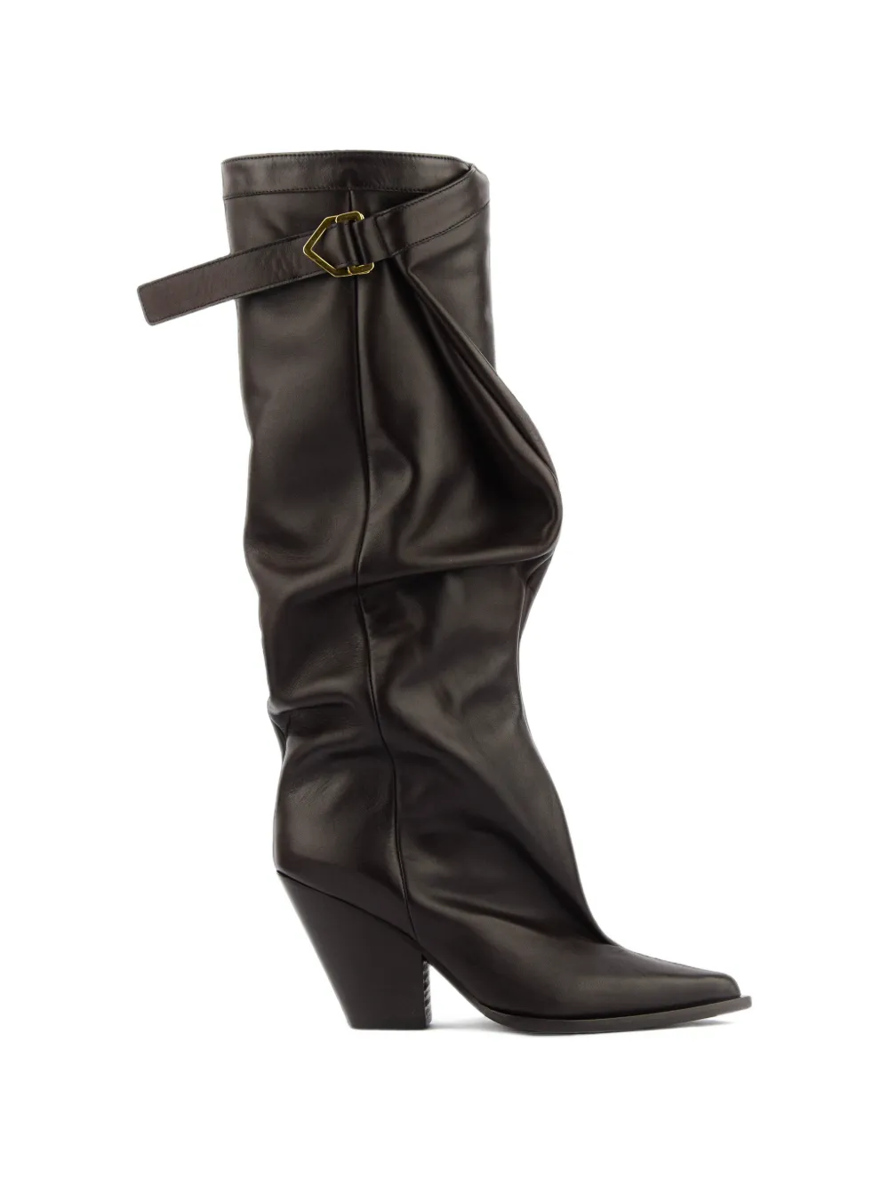 Elena Iachi slouchy buckle-strap boots