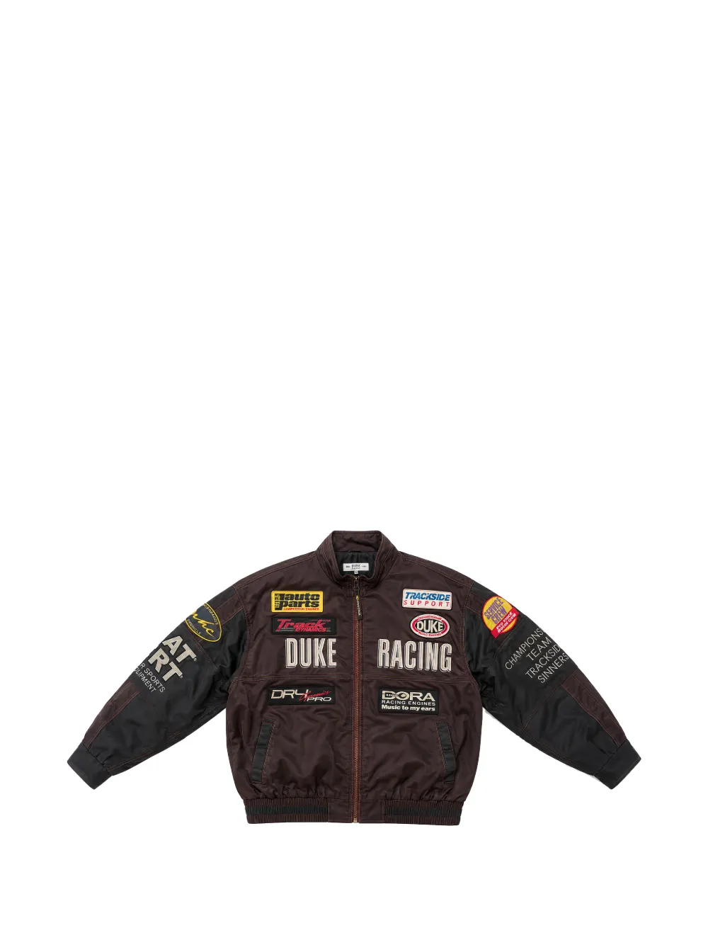 DUKE & DEXTER DR4 Trackside patch-detail bomber jacket