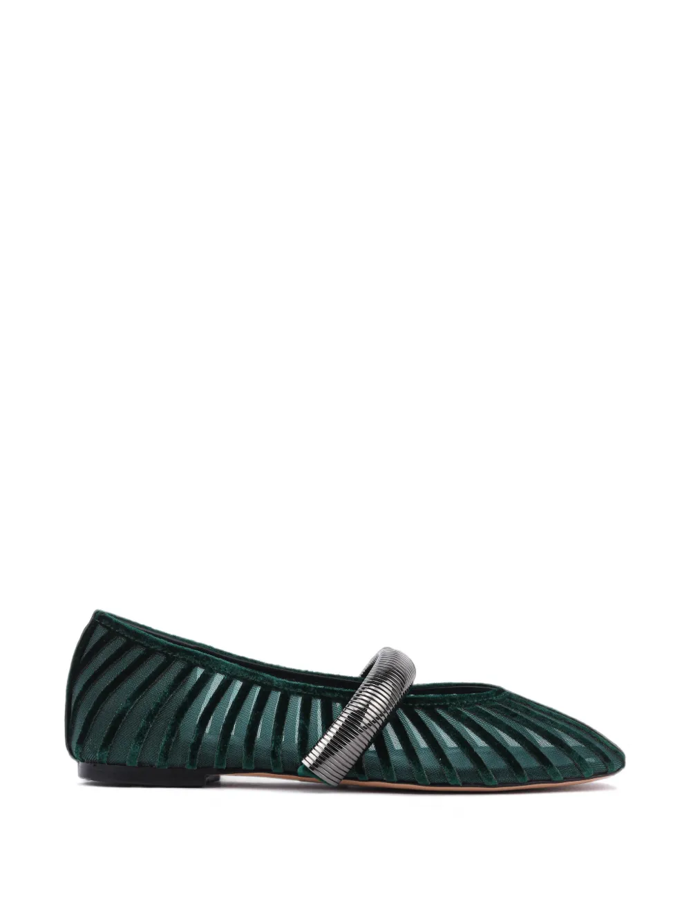 Lola Cruz Alexa velvet-panel ballet flats