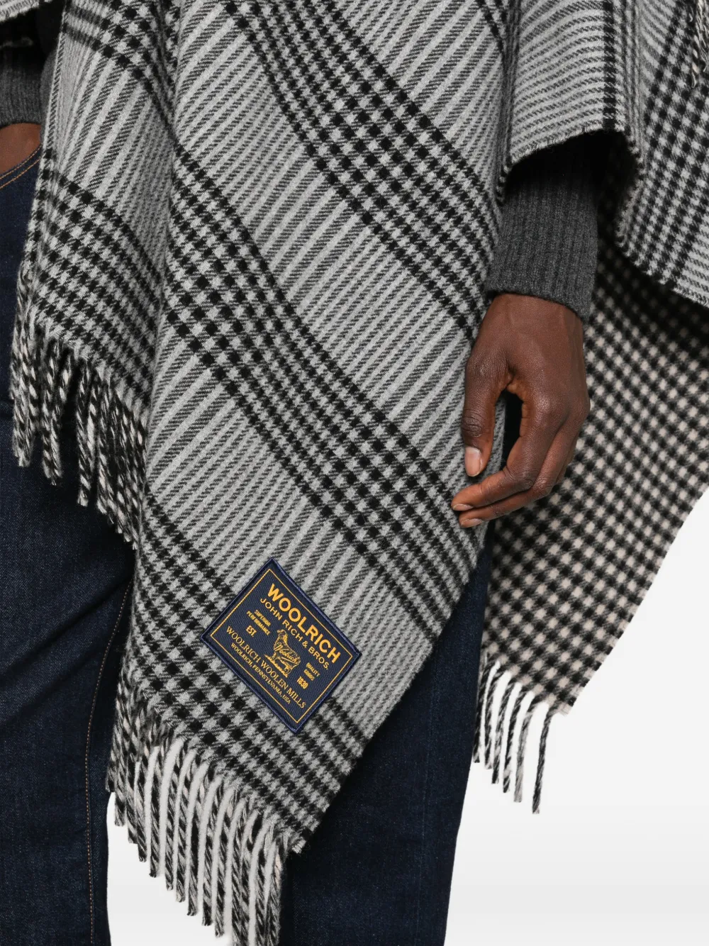 Woolrich Geruite cape Grijs