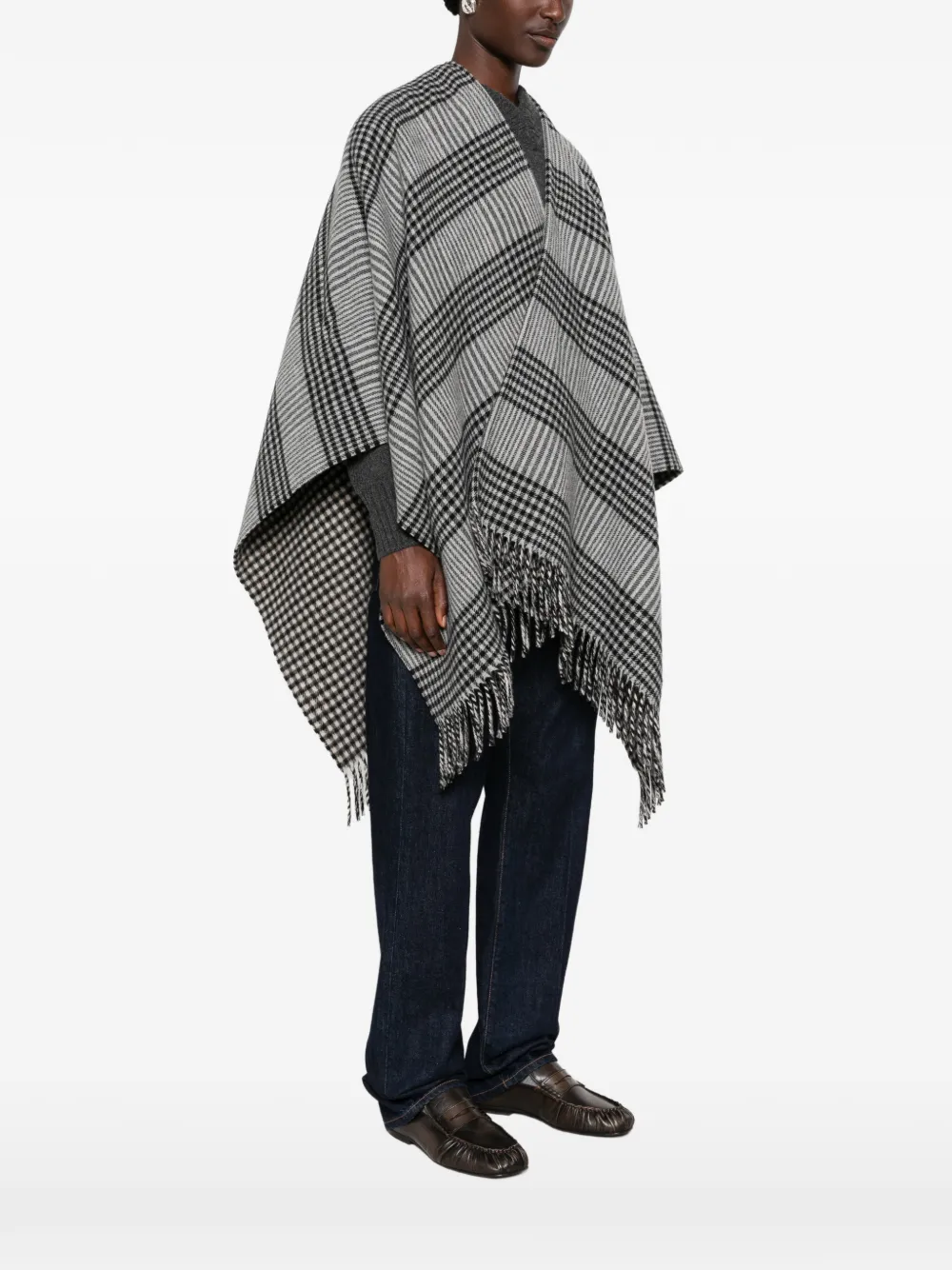 Woolrich Geruite cape Grijs