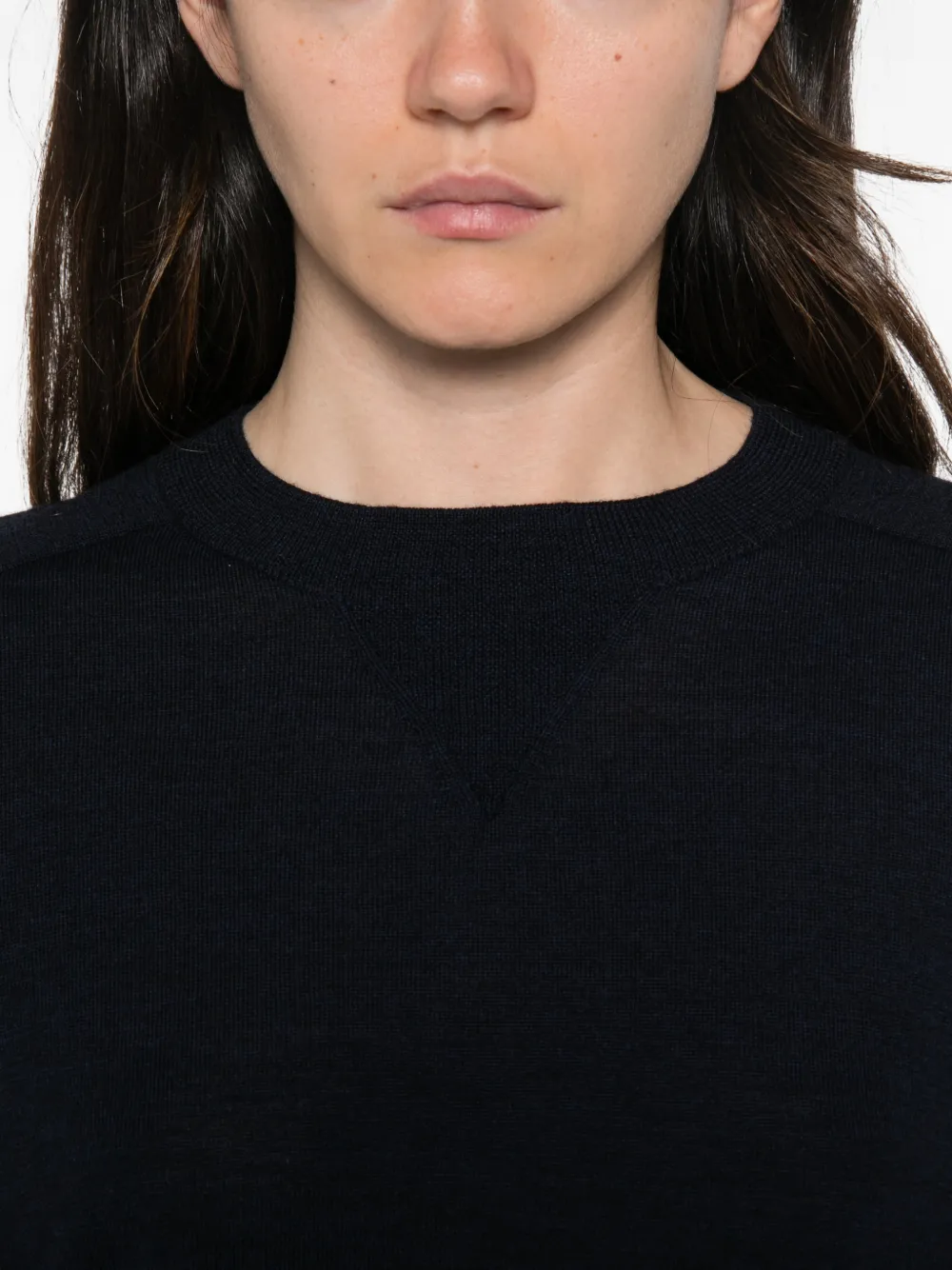 Soeur Pio trui met ronde hals Blauw