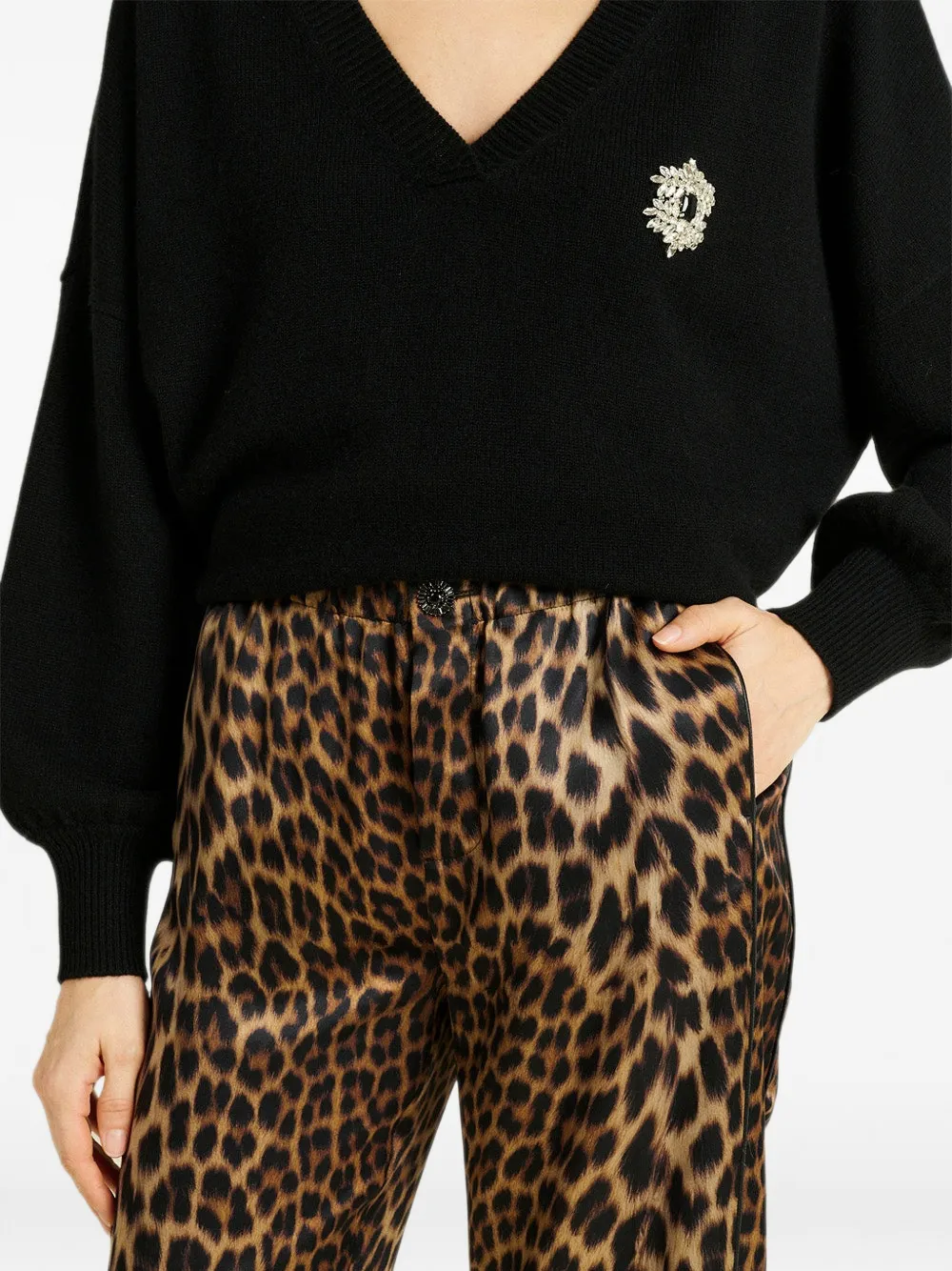 DMN Paris Joseph broek met luipaardprint Geel
