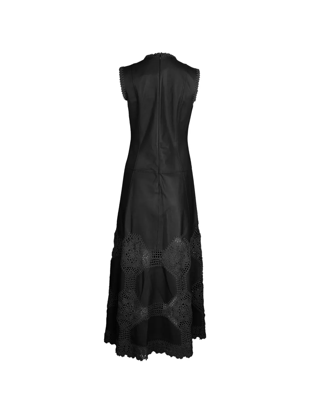 Ulla Johnson Ilana leren midi-jurk Zwart