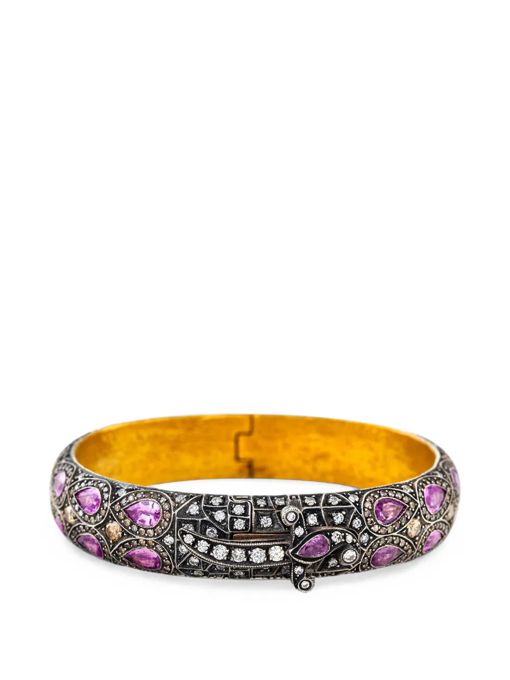Sevan Bıçakçı Bracciale rigido con zaffiro rosa e diamanti - Oro
