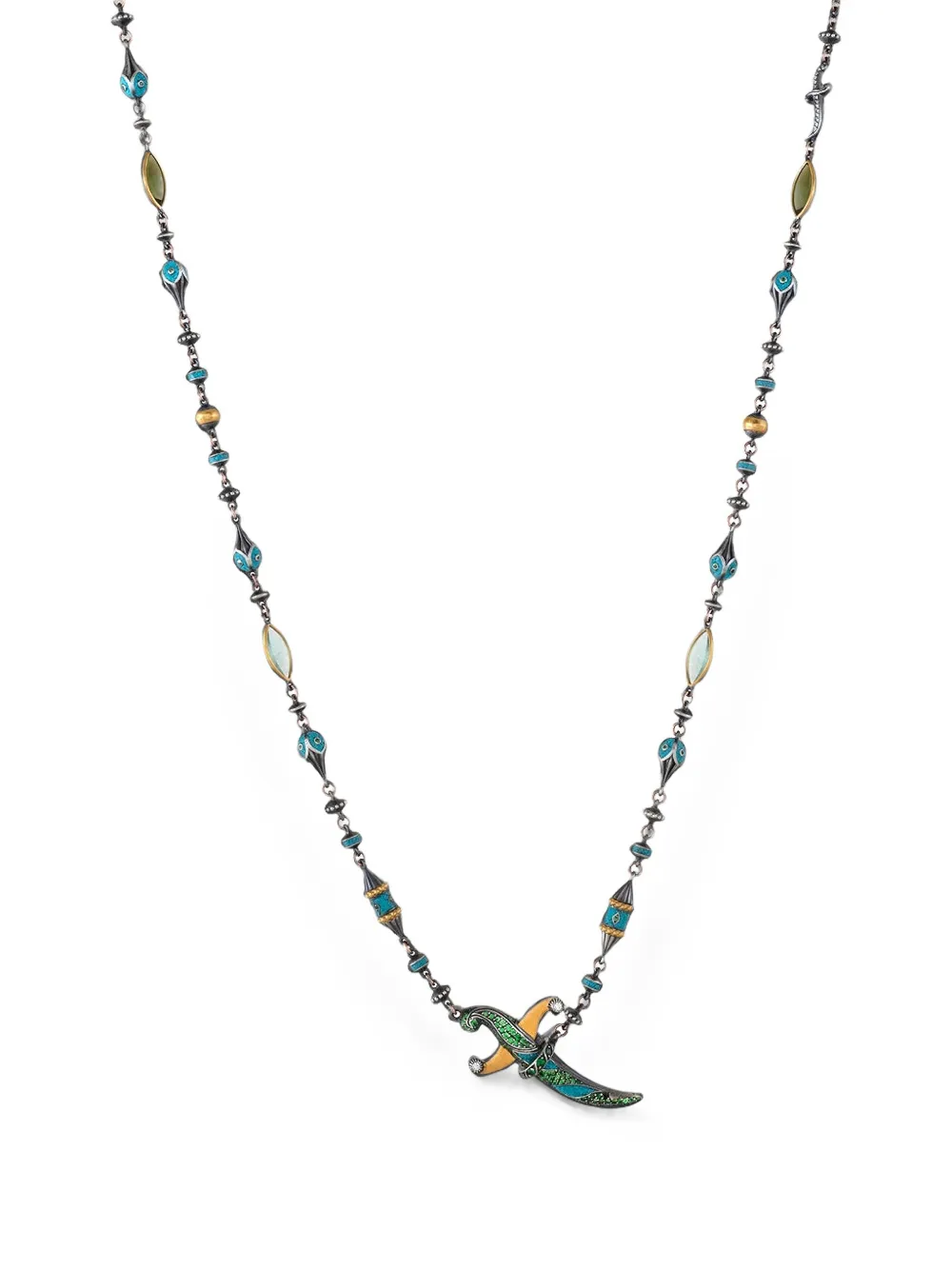 Sevan Bıçakçı tourmaline and diamond dagger necklace