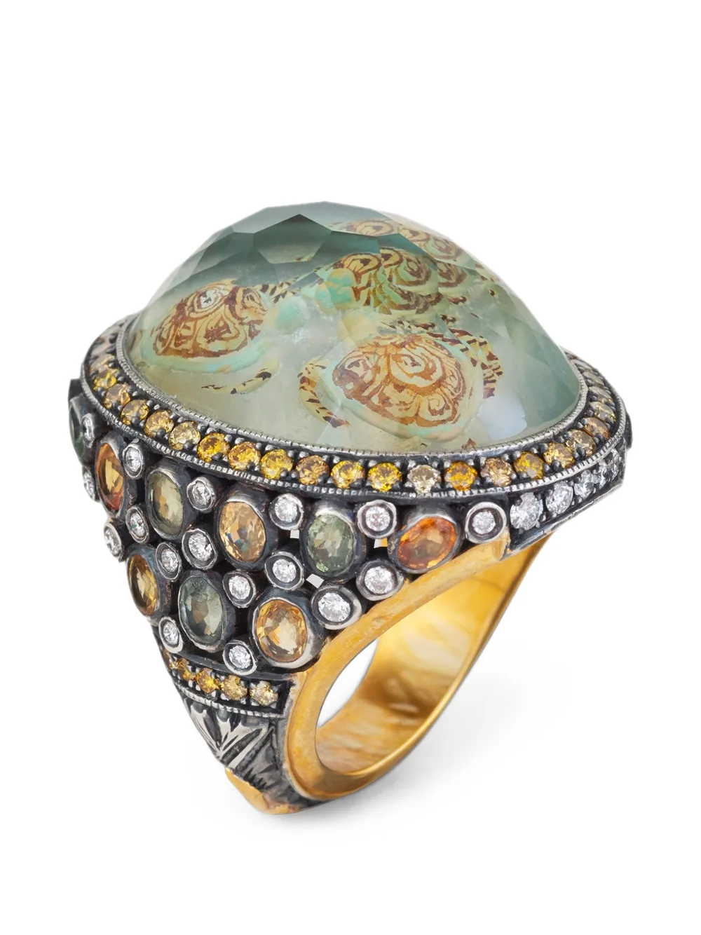 Sevan Bıçakçı sapphire and yellow diamond turtle ring