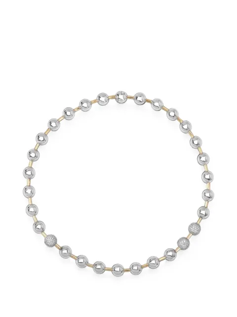 Rainbow K diamond ball-chain necklace