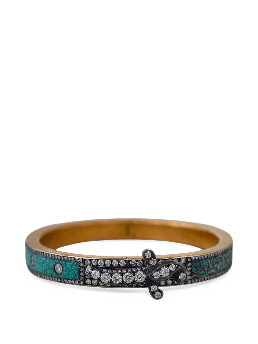 Sevan Bıçakçı turquoise and diamond micro mosaic bangle