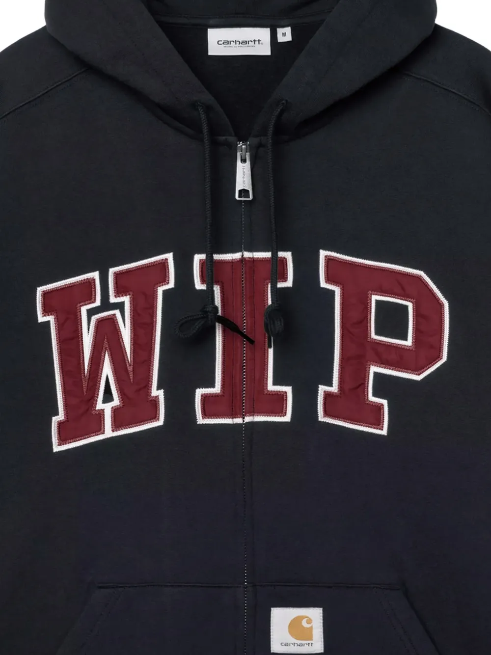 Carhartt WIP logo-appliqué zip-up hoodie Zwart