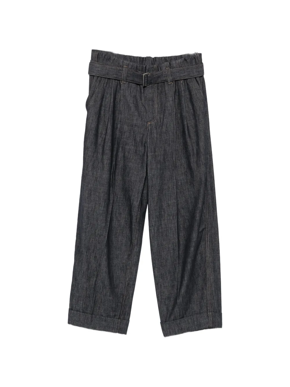 Brunello Cucinelli belted pleated jeans - Blu