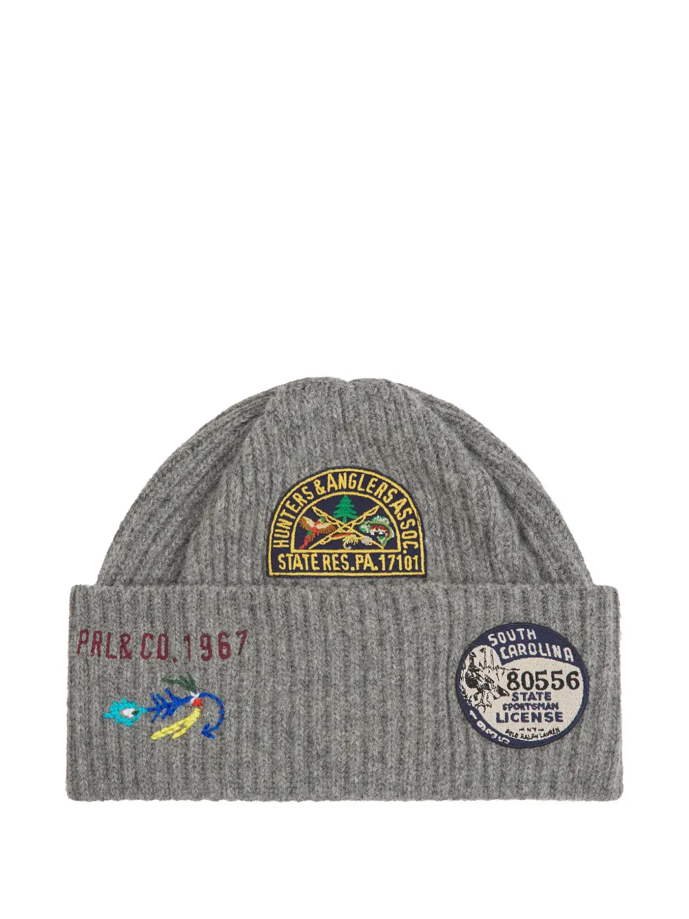 Polo Ralph Lauren patch-detail ribbed-knit beanie - Grigio