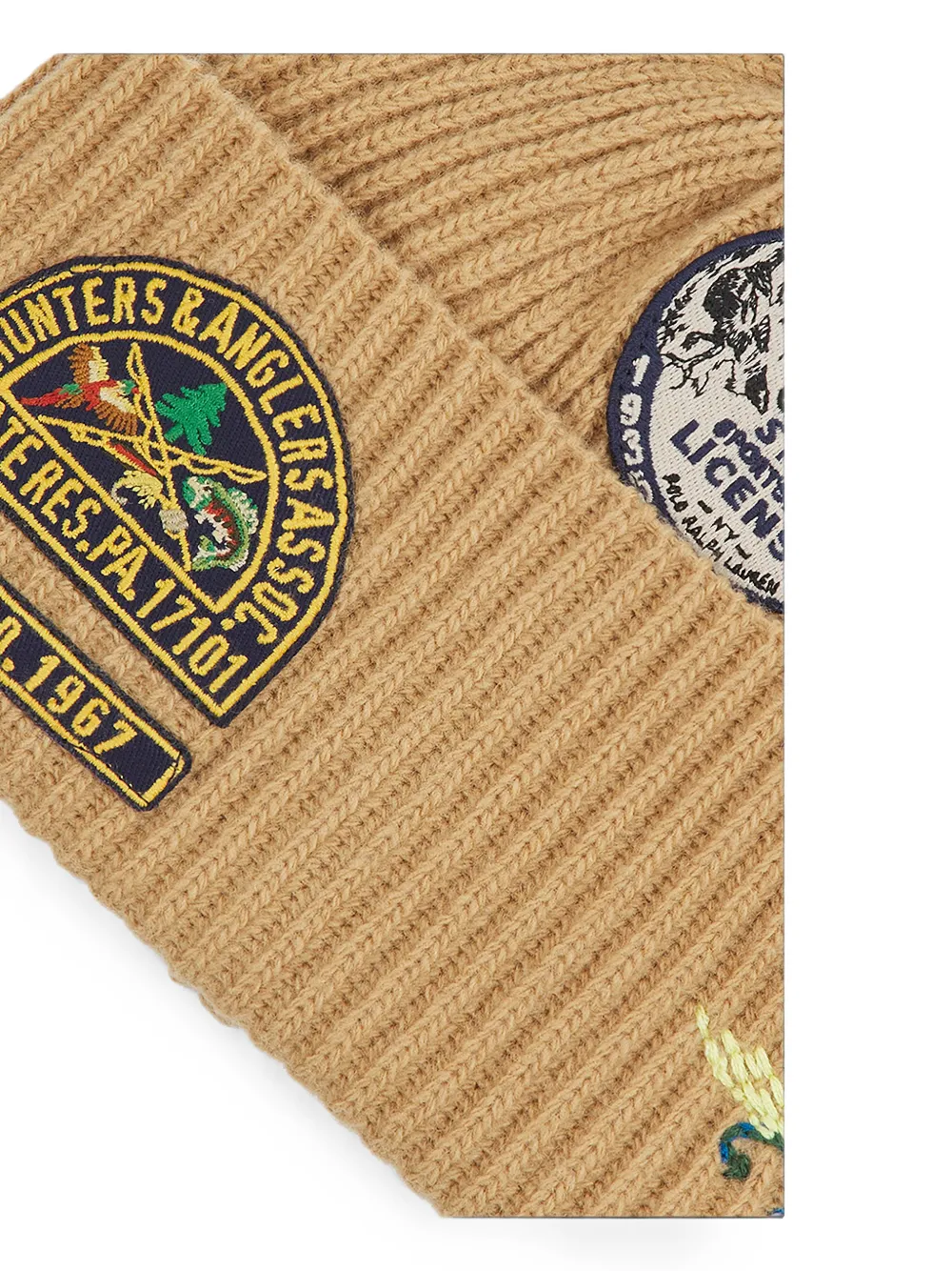 Polo Ralph Lauren Ribgebreide muts met patch-detail Beige