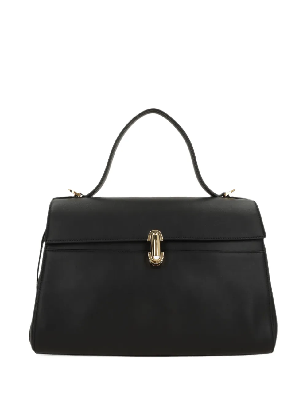 Savette Soft Symmetry Leather Tote Bag In Black