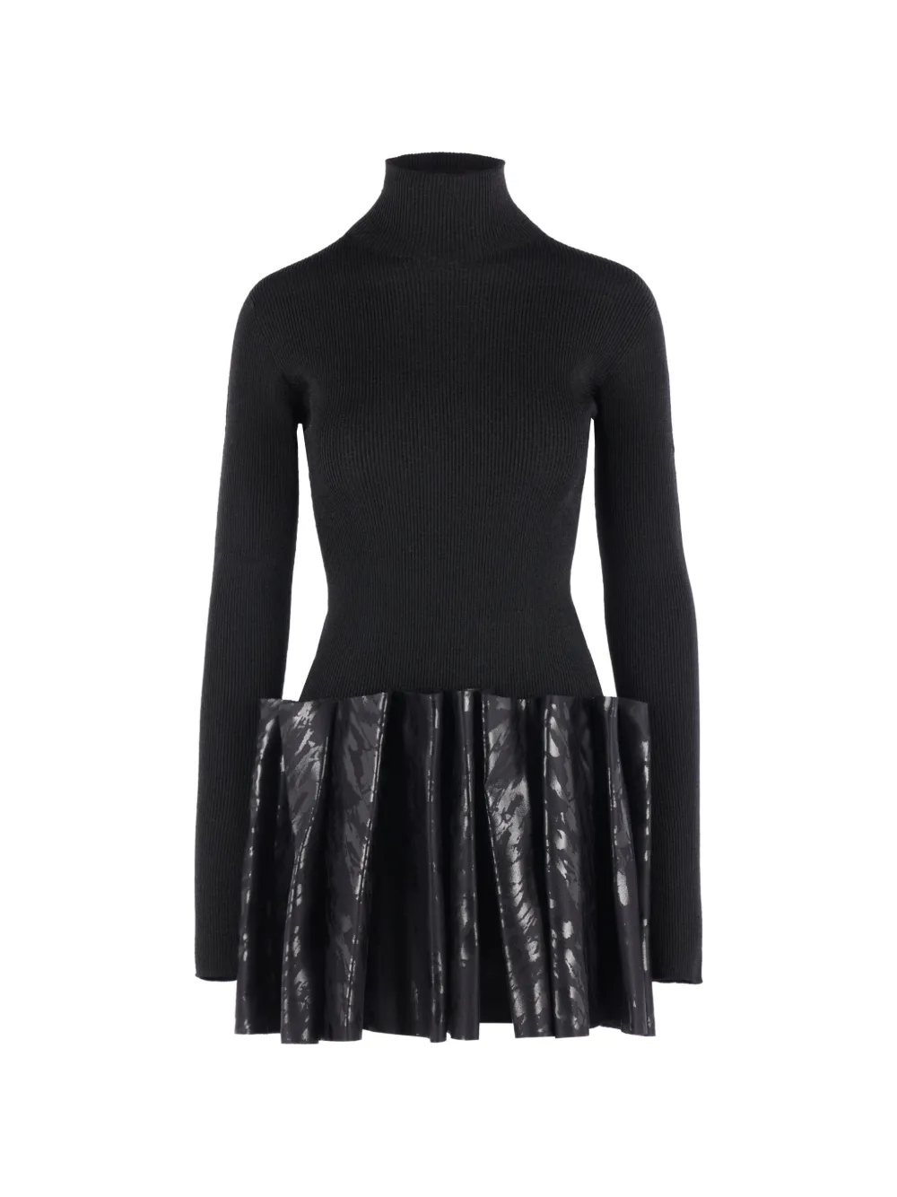 CFCL ribbed-knit jacquard mini dress - Black