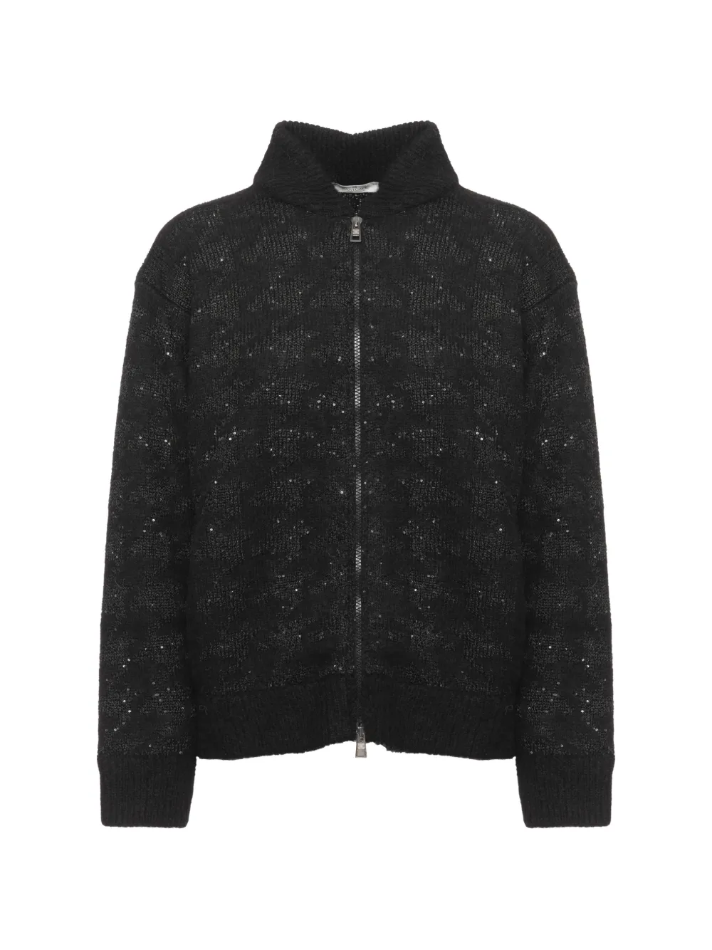 PANICALE sequin-embellished houndstooth jacket - Nero