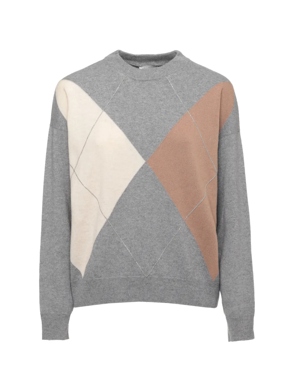 Peserico argyle-pattern chain-trim sweater
