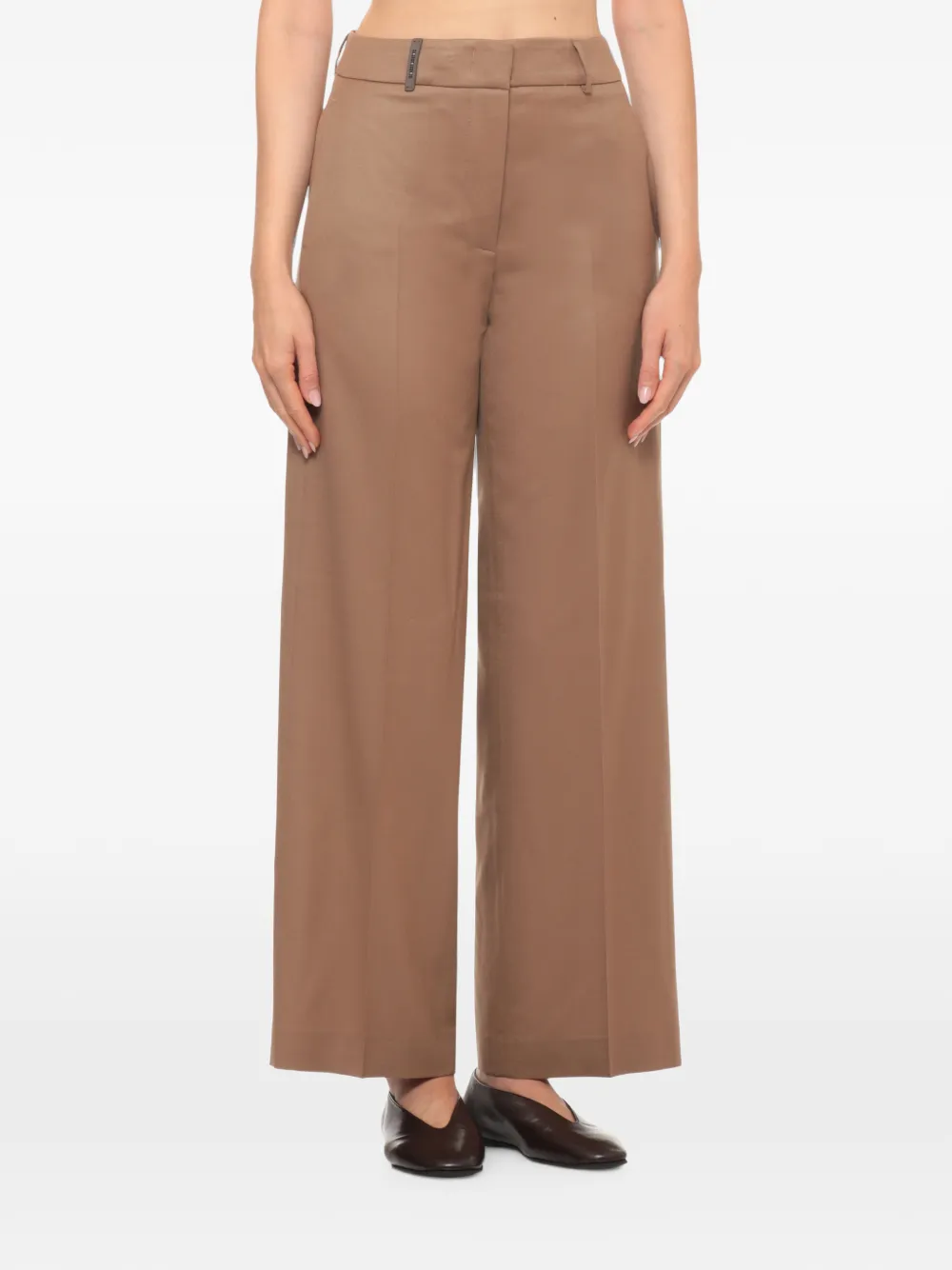 Peserico Broek met wijde pijpen Bruin