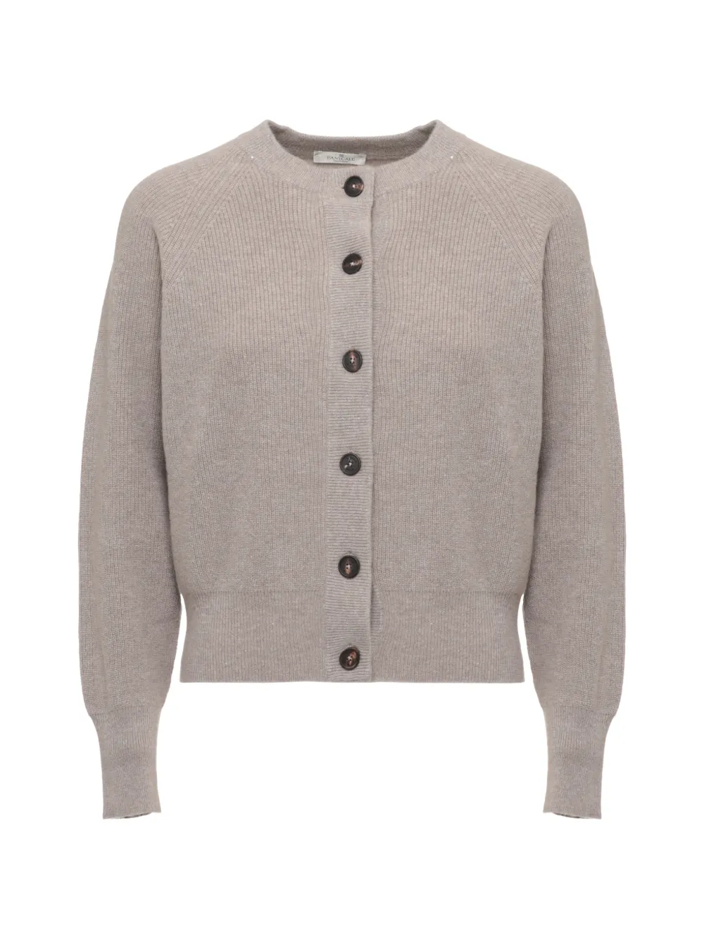 PANICALE Shiny sequin-embellished ribbed cardigan - Neutrals