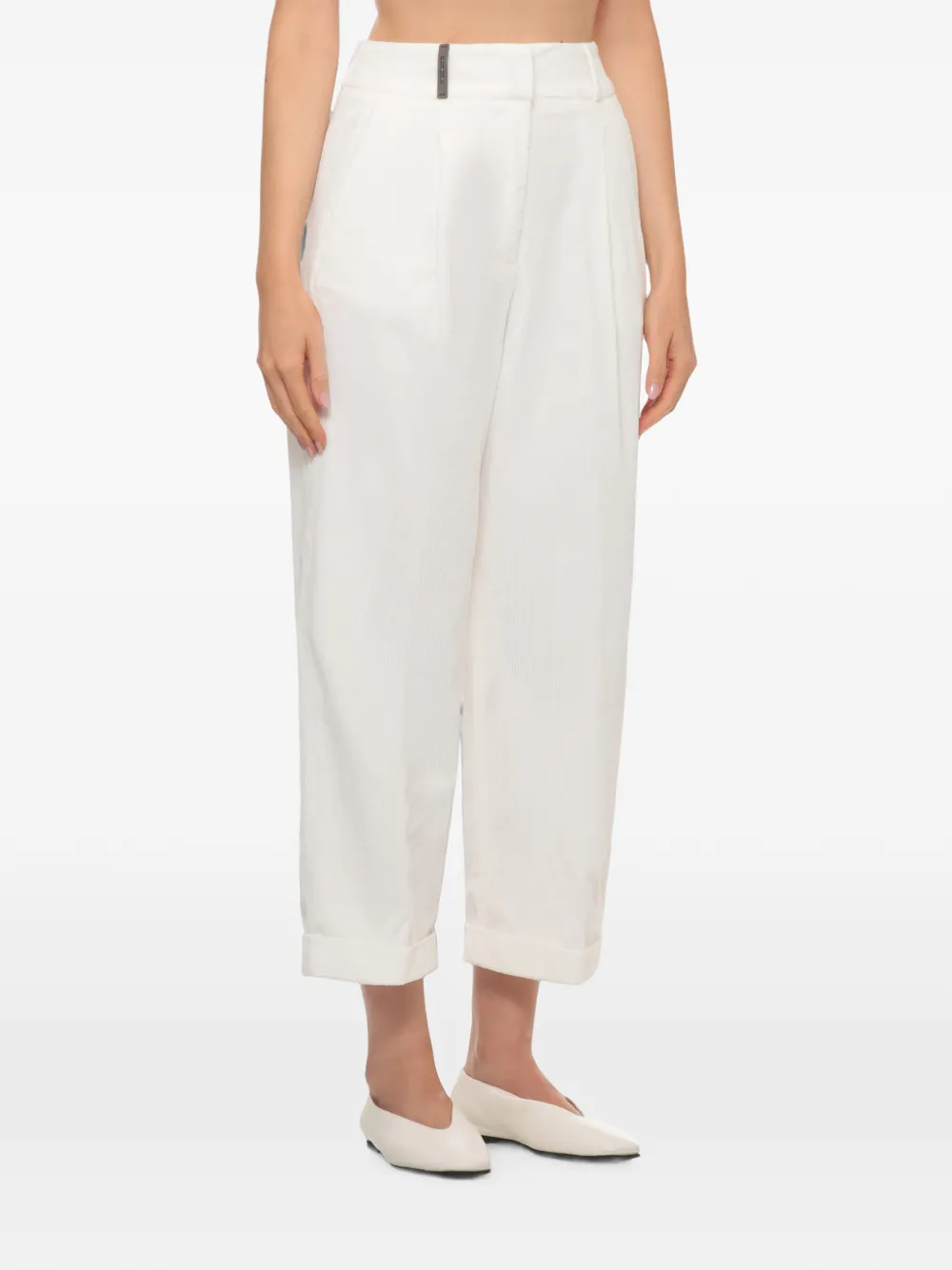 Peserico pleated corduroy trousers Wit