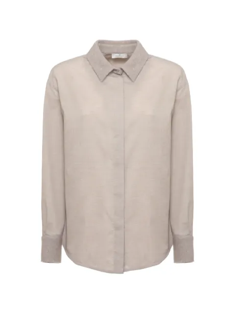 PANICALE embellished-collar concealed-fastening shirt