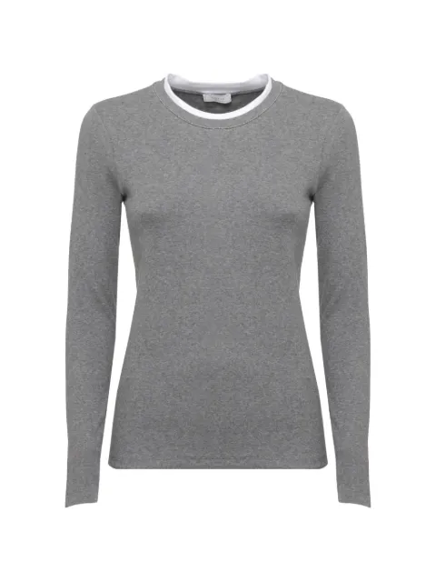 Peserico bead-embellished contrast-trim top