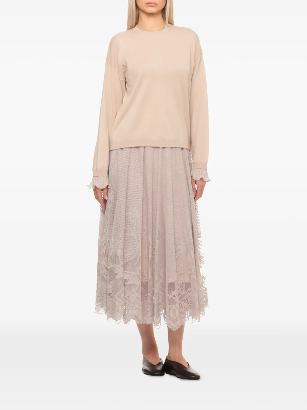Fabiana Filippi Trui met geplooide afwerking Beige