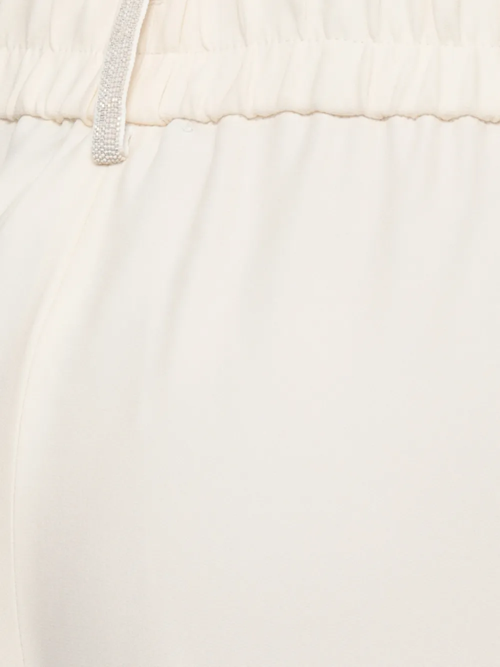 Fabiana Filippi Broek met elastische tailleband en kralen Beige