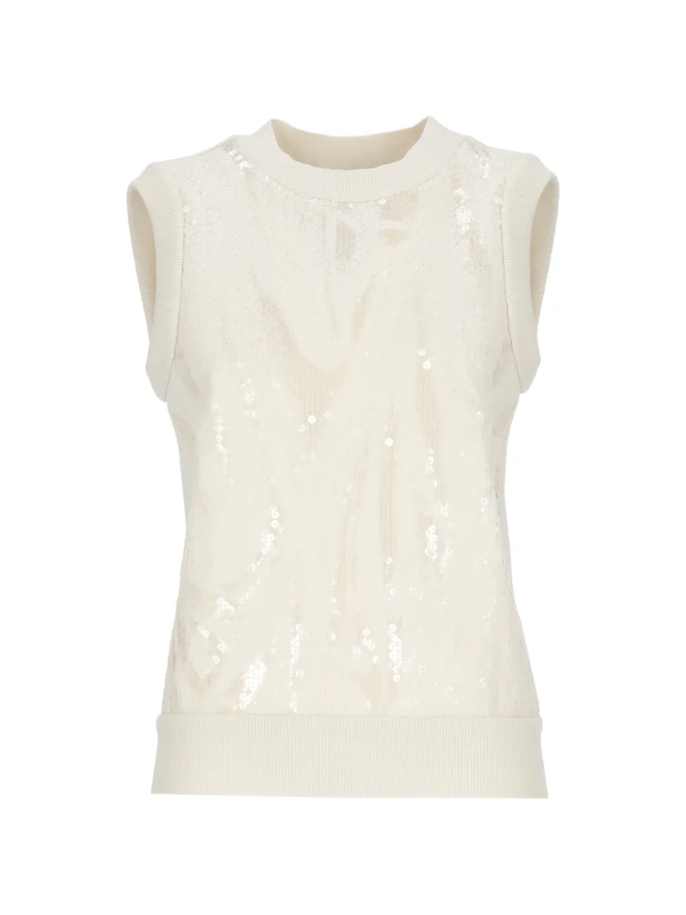 Peserico Aurea sequin-embellished top - Blanc