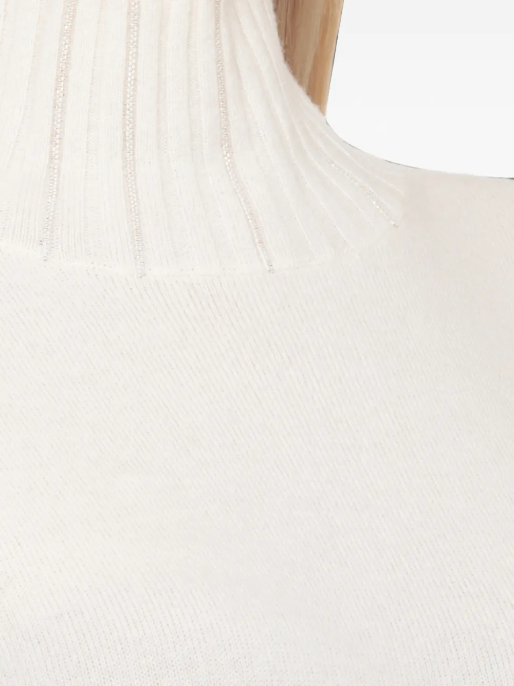 Fabiana Filippi Platinum gebreide mini-jurk met geribbelde afwerking Wit