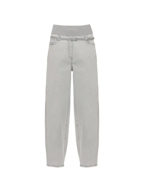 PANICALE ribbed-waistband belted jeans