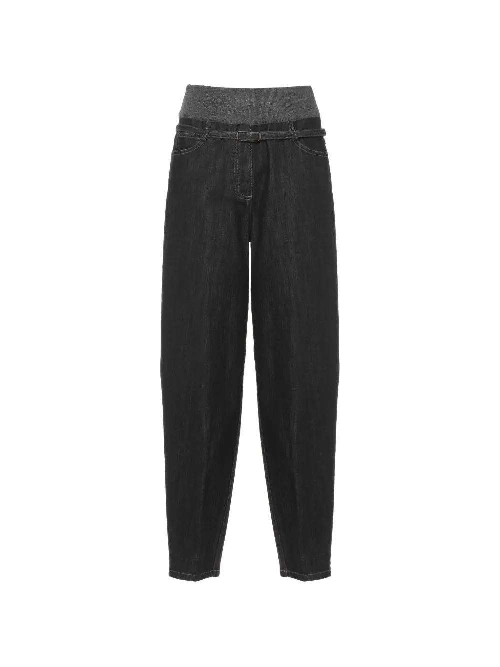 PANICALE belted knit-waist jeans