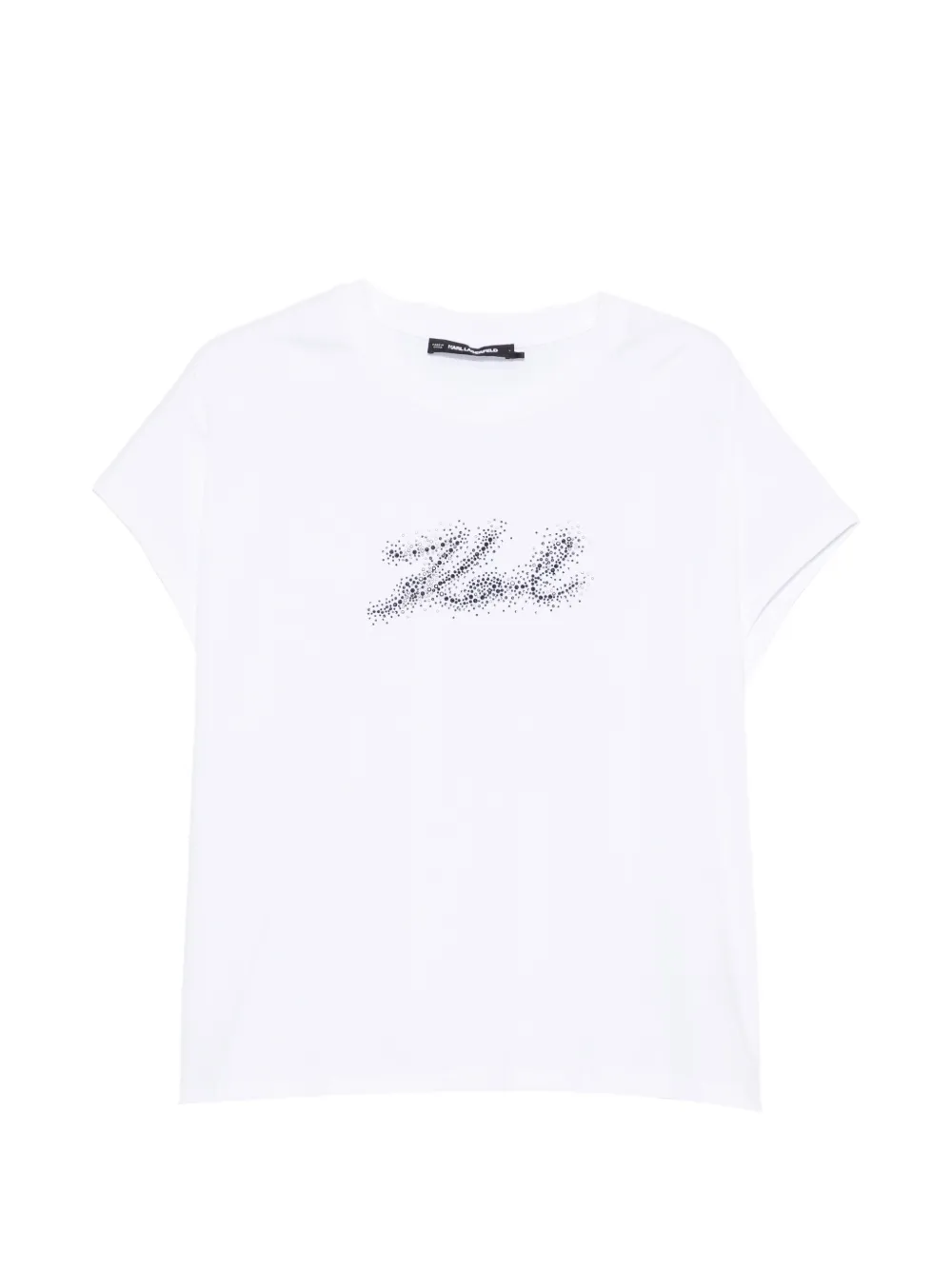 Karl Lagerfeld Rhinestone crystal-embellished logo-print T-shirt - Bianco