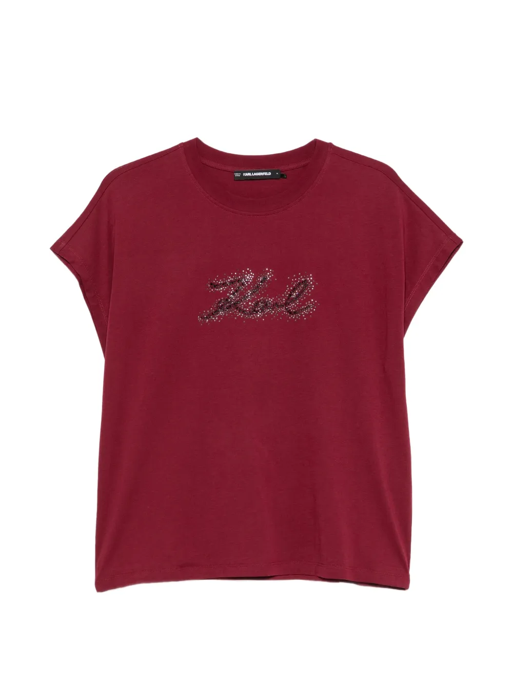 Karl Lagerfeld T-shirt met logo van stras Rood