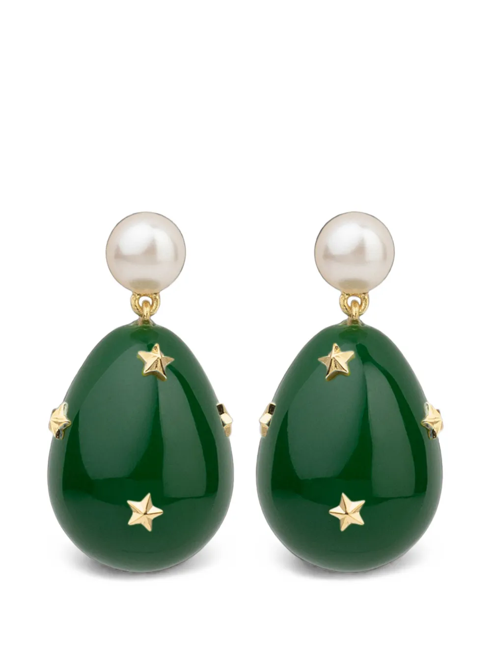 Eshvi Galaxy pearl-embellished drop earrings
