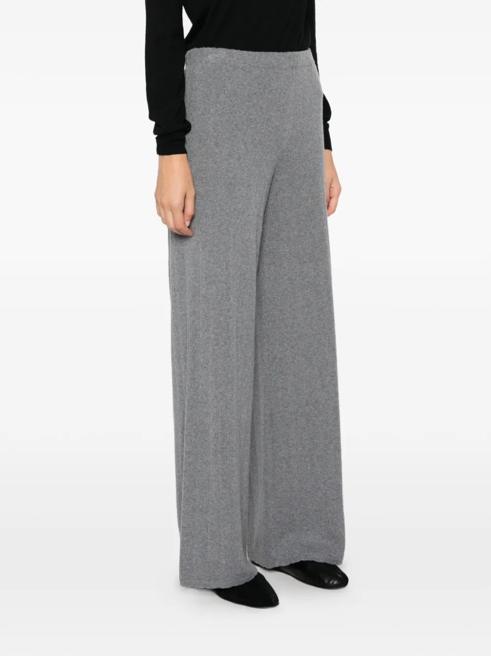 Lisa Yang Shannen ribgebreide straight broek Grijs