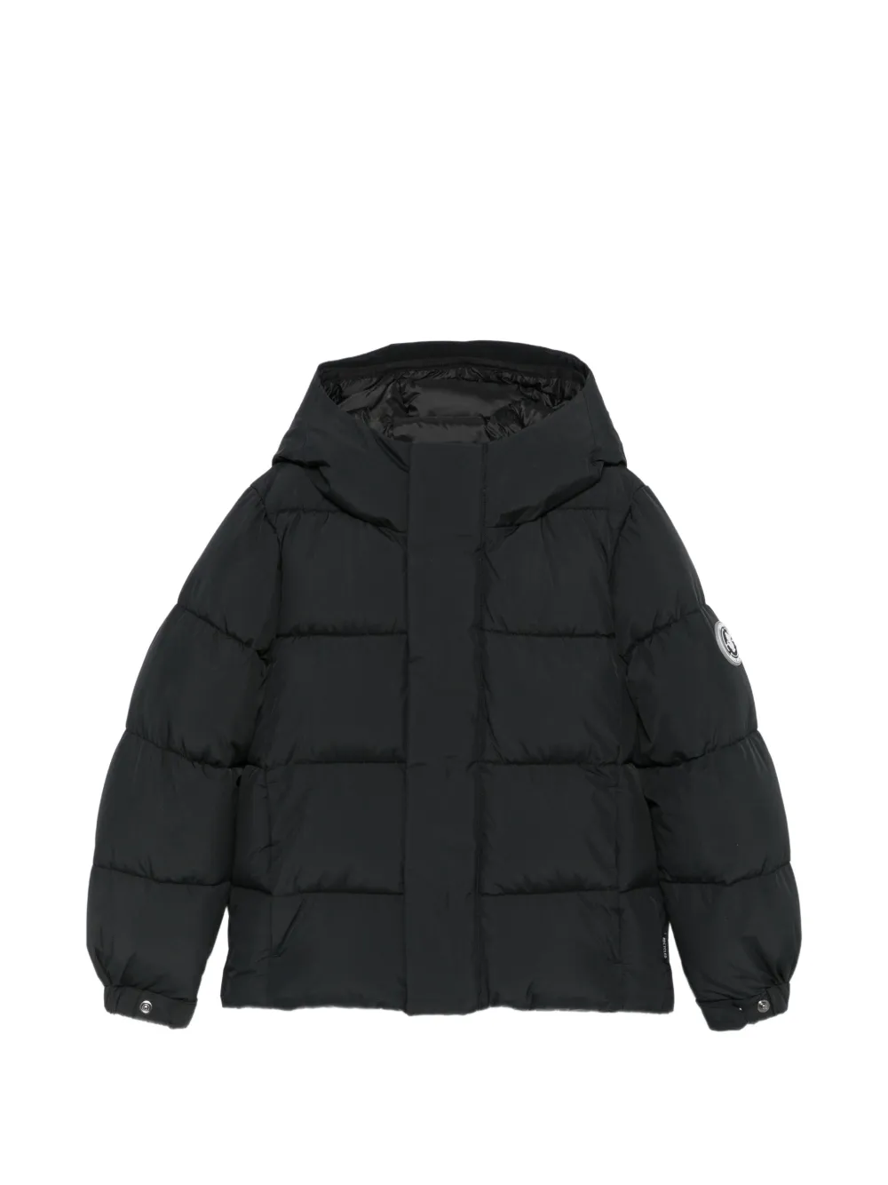 Save The Duck Kids quilted hooded jacket Zwart