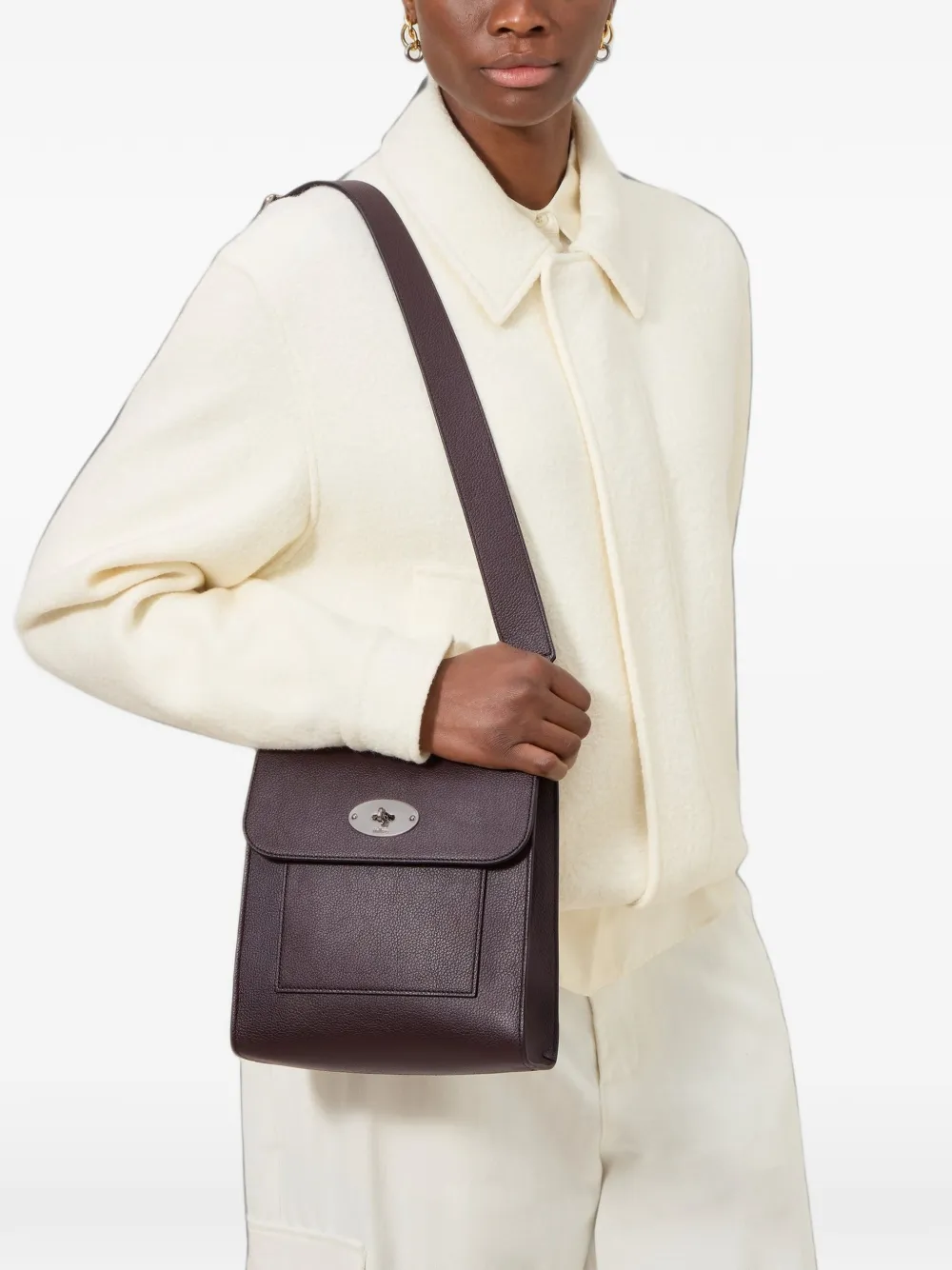 Mulberry Antony schoudertas met textuur Paars