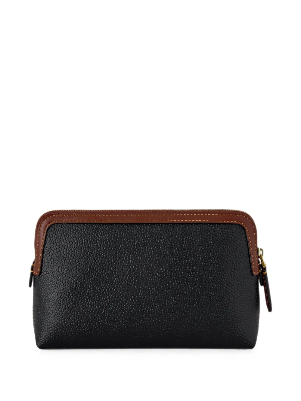 Mulberry Make-uptas van leer met textuur Zwart
