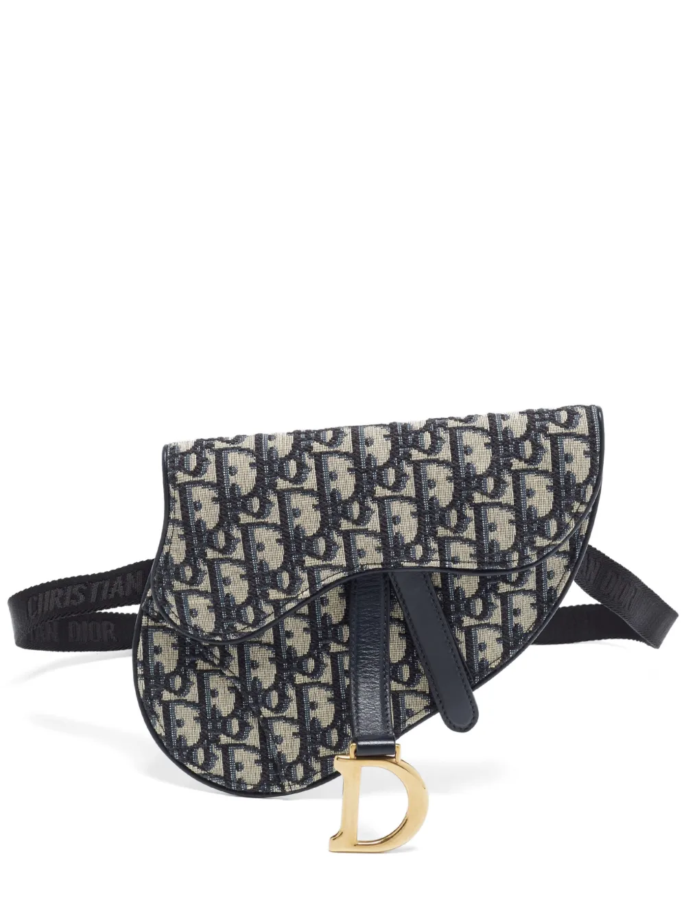 Christian Dior Pre-Owned sac banane Oblique Saddle médium (2019) - Tons neutres