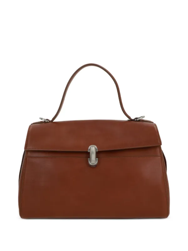 Savette Soft Symmetry Leather Tote Bag in Brown